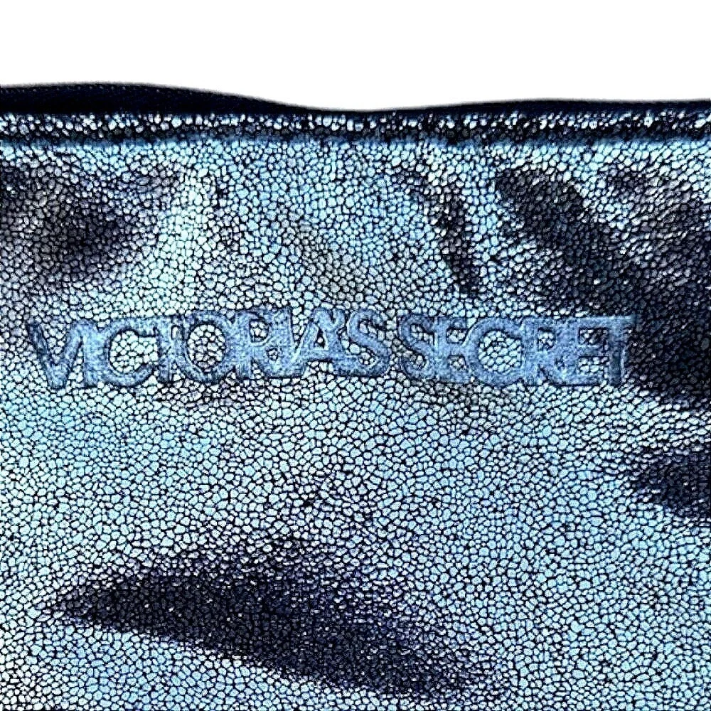 Victoria's Secret Makeup Bag Cosmetic Pouch Travel Case Silver